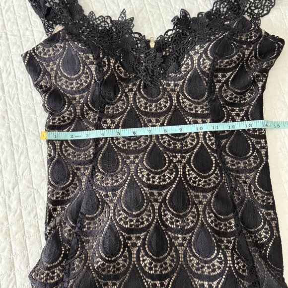 Papaya Womens Black Lace Dress Large Nylon Spandex Blend - Picture 8 of 9